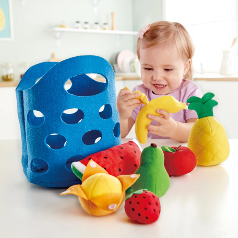 Kids Toys Kitchen Set - 8 قطعة ورأى الغذاء سلة خضار