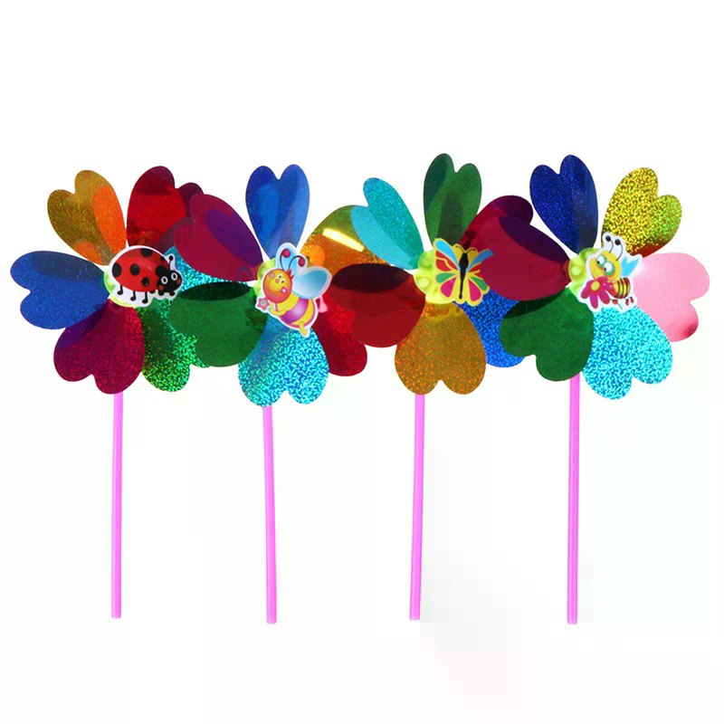 Kids Yard Toys - طاحونة هواء ملونة بالترتر لتزيين المنزل
